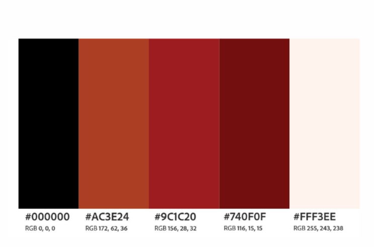 The Hayat Henna color palette
